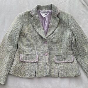 Vintage Pendleton Women's Tweed Blazer - Green and Lavender